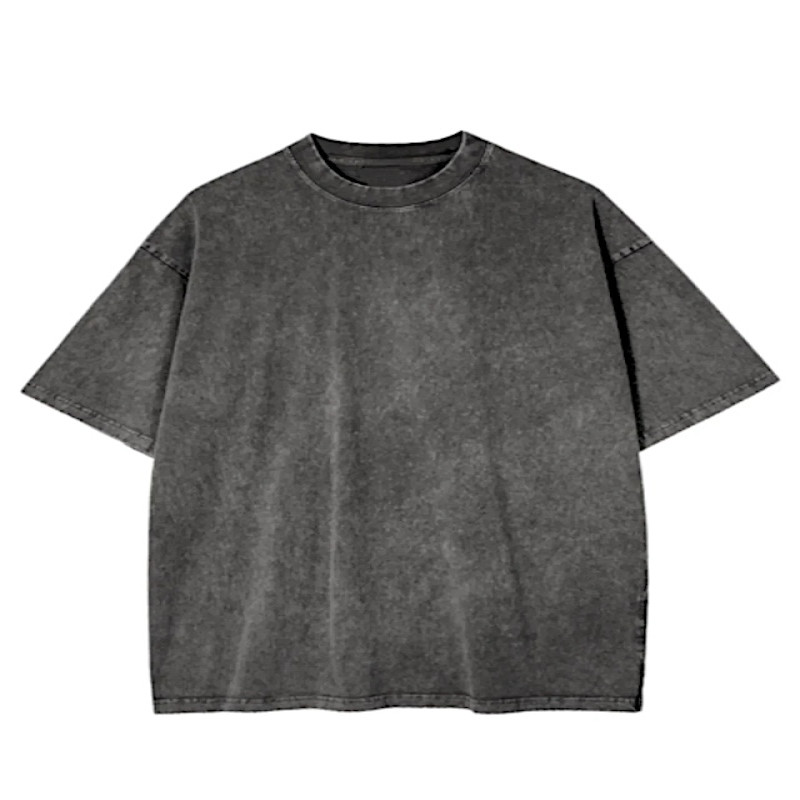 Made In Portugal Organic Cotton Oversize T Shirt Acid Wash Black
